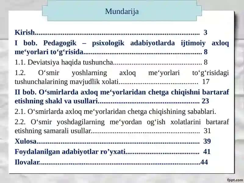 "Deviatsiya" tushuchasining mohiyati 2