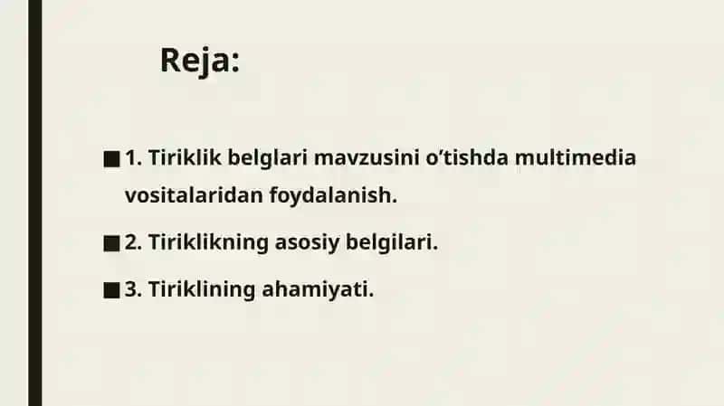 Tiriklik belgilari 2