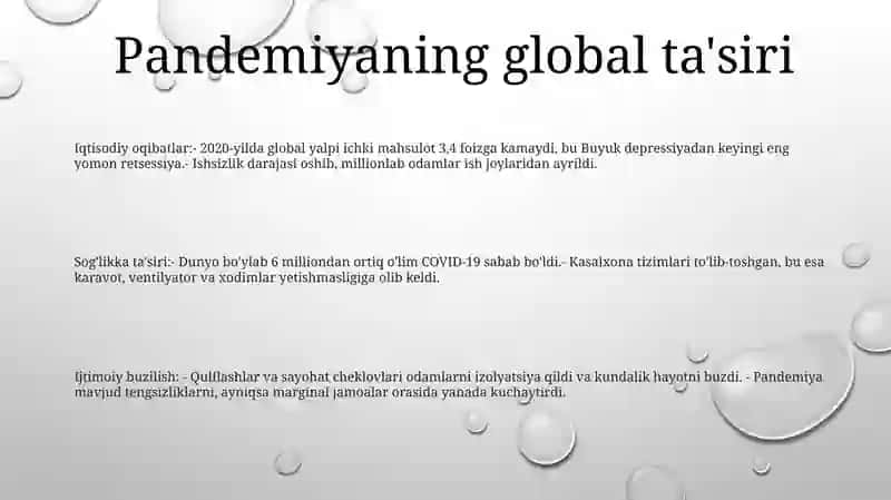 Pandemiya - Xxi Asrning Global Muammosi Va Uning Oqibatlari 2