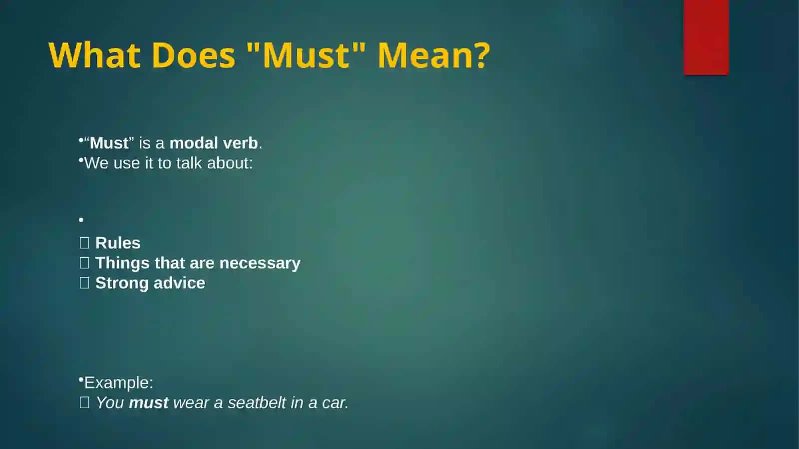 Using MUST in English 2