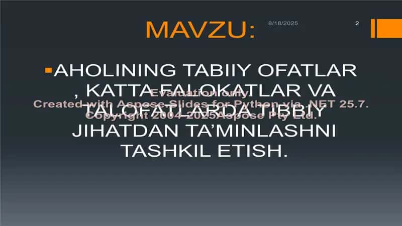 HAYOT XAVFSIZLIGI FANIDAN MUSTAQIL ISHI 2