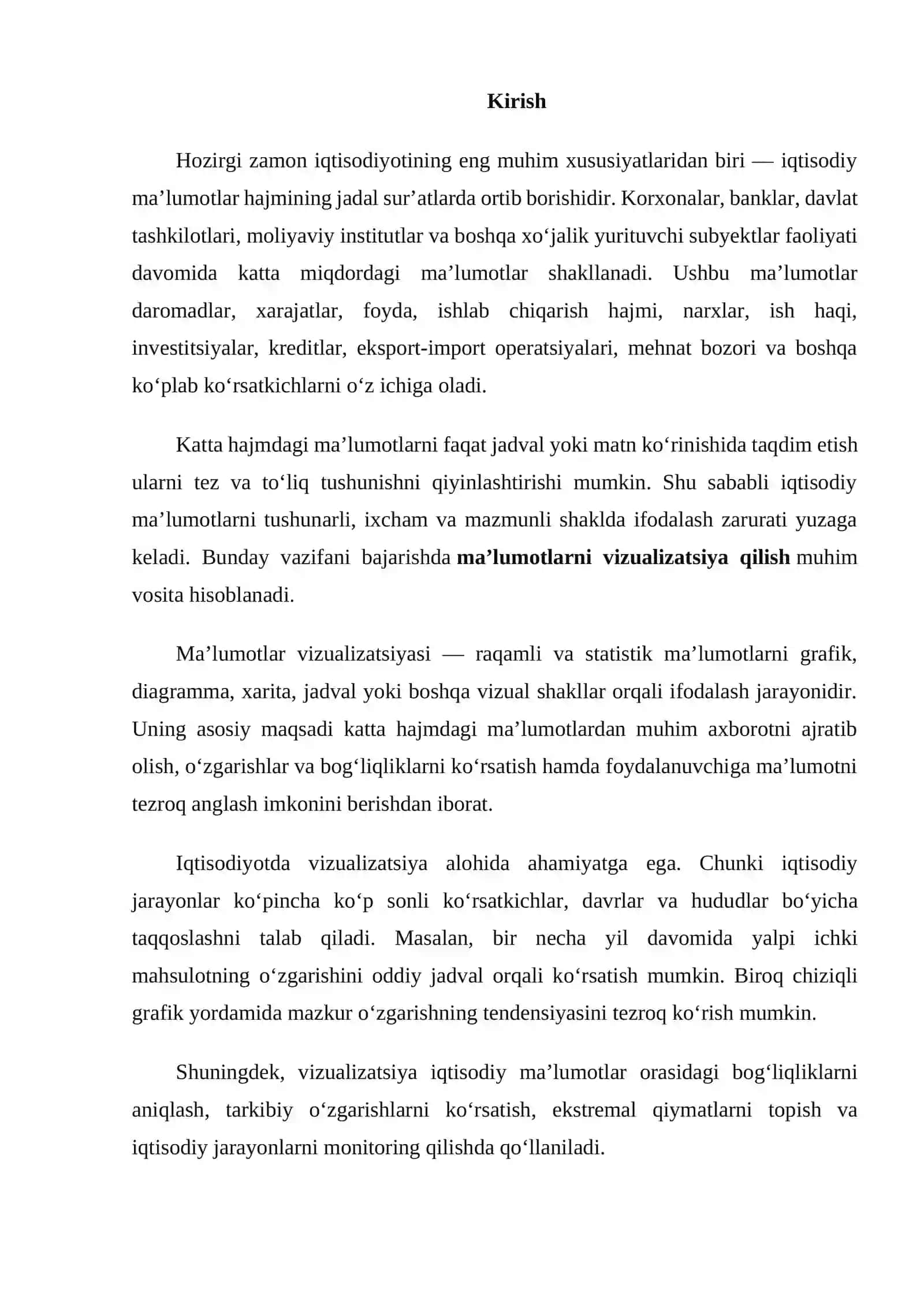 IQTISODIY MA’LUMOTLARNI VIZUALIZATSIYA QILISHNING NAZARIY ASOSLARI 2