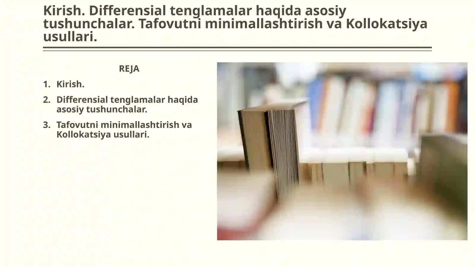 Differensial tenglamalar haqida asosiy tushunchalar 2