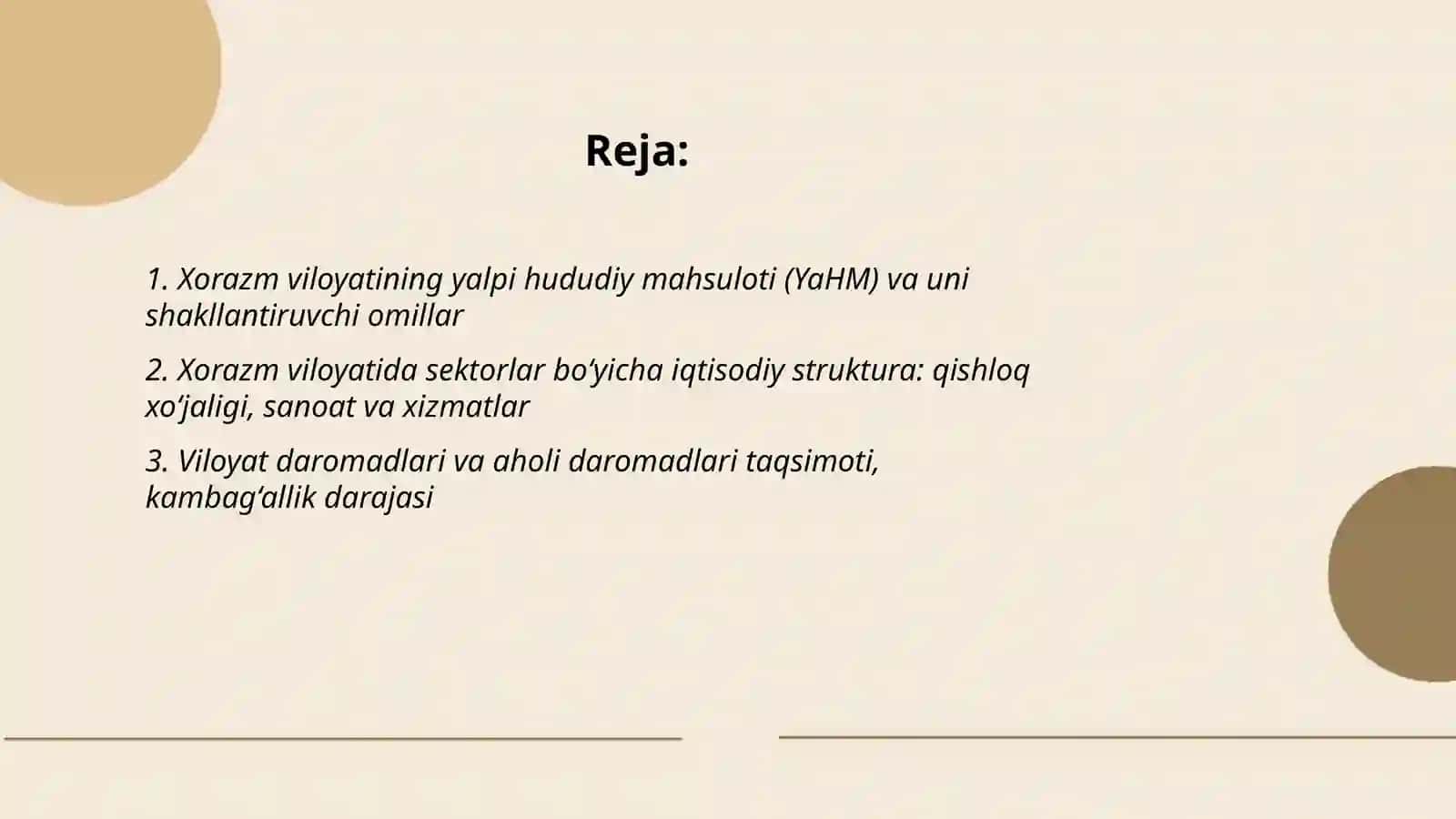 Xorazm viloyatining makro iqtisodiyoti 2