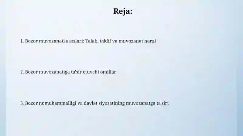 Bozor muvozanati va unga ta’sir ko‘rsatuvchi omillar tahlili 2