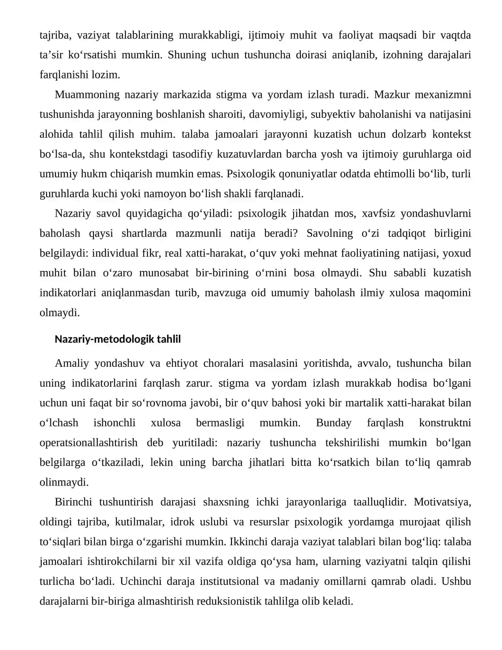 PSIXOLOGIK YORDAMGA MUROJAAT QILISH TO‘SIQLARI — RIVOJLANTIRISH VA PROFILAKTIKA YO‘LLARI 2
