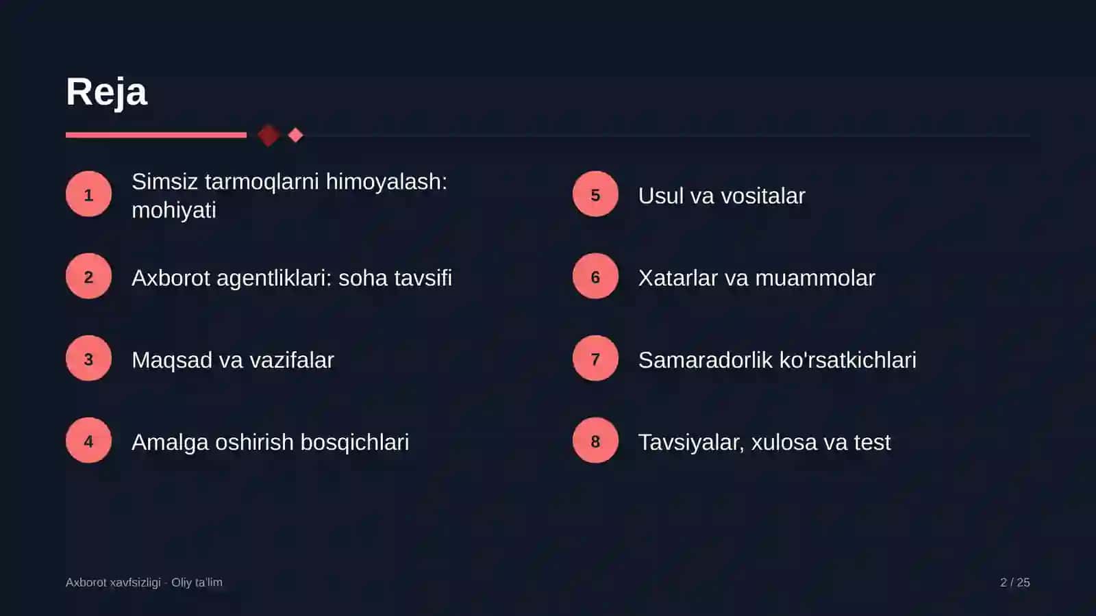 Axborot agentliklarida simsiz tarmoqlarni himoyalash 2
