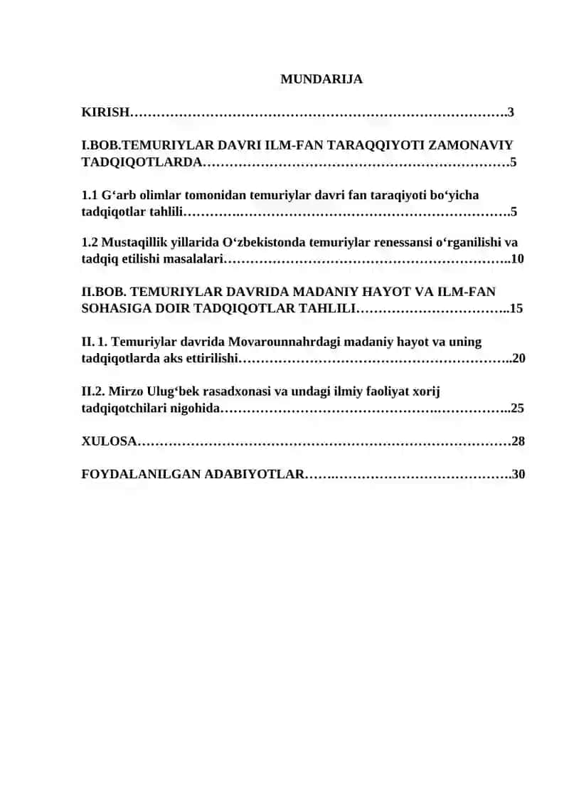 TEMURIYLAR DAVRI RENESSANSINING ZAMONAVIY TADQIQOTLARDA O’RGANILISHI 2