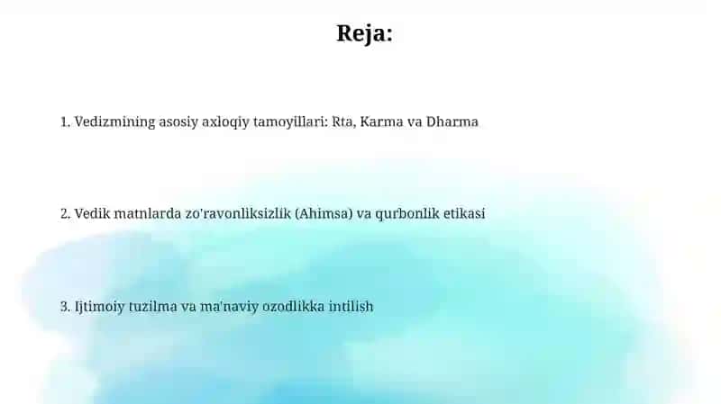 Vedizmda axloqiy qarashlar 2