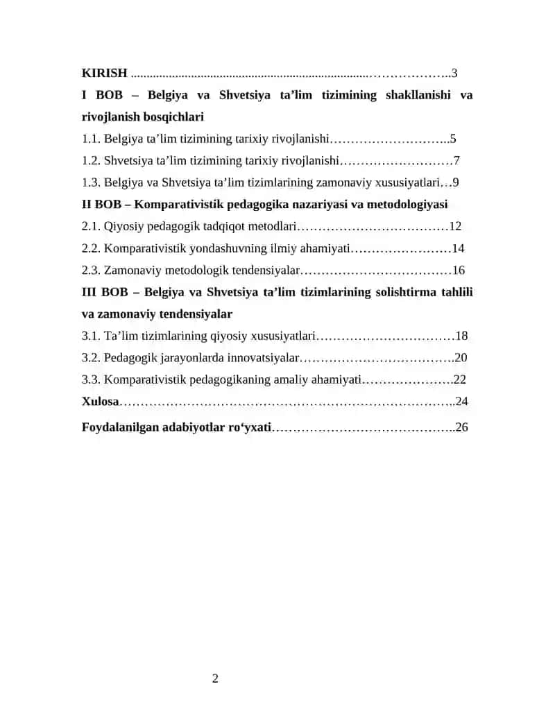 Belgiya va Shvetsiya Davlatlari Ta'lim Tizimiga Komparativistik Tahlil 2