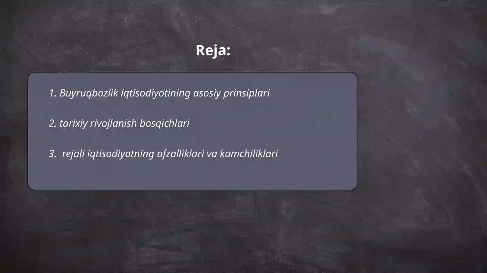 Buyruqbozlik iqtisodiyotining normalari 2