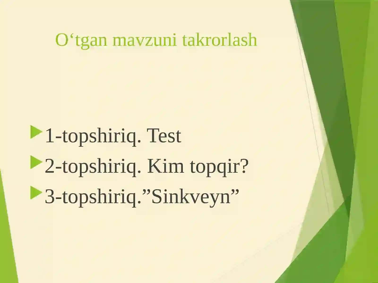 Fizika fanining taqdimoti 9-sinf 2
