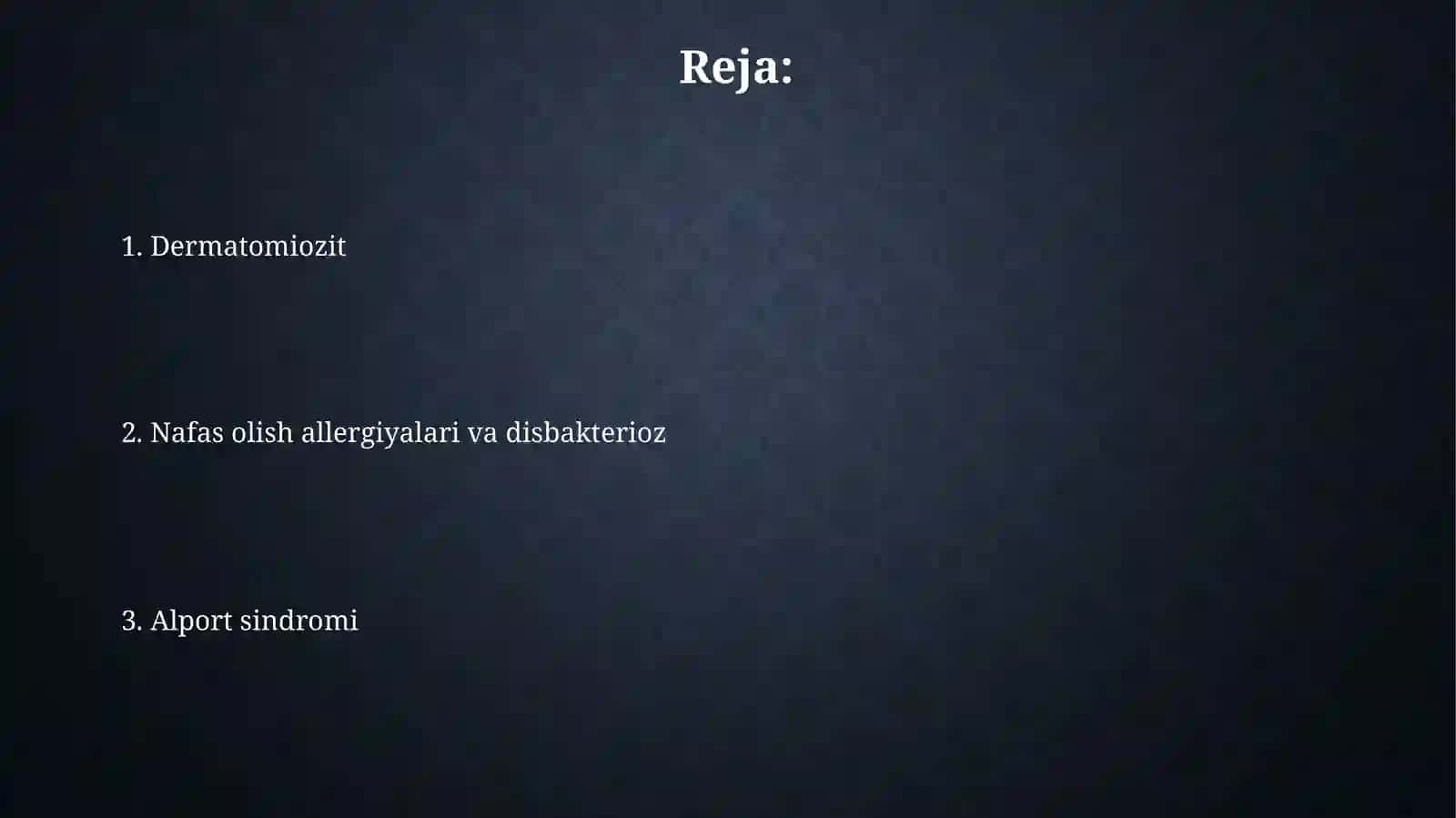 Resperator allergozlar, disbakterioz, alport sindromi, dermatomiozed 2