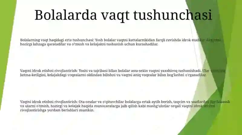 Bolalarda Vaqt Tasavvurlarini Shakllantirish 2