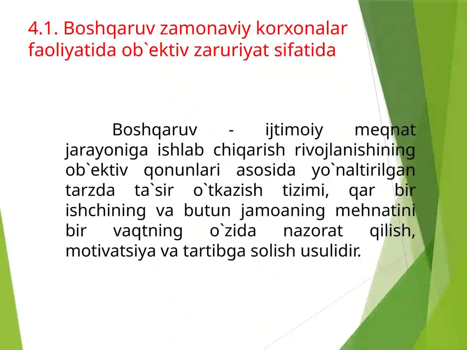 Korxonalar Boshqarishning Tamoyillari 2