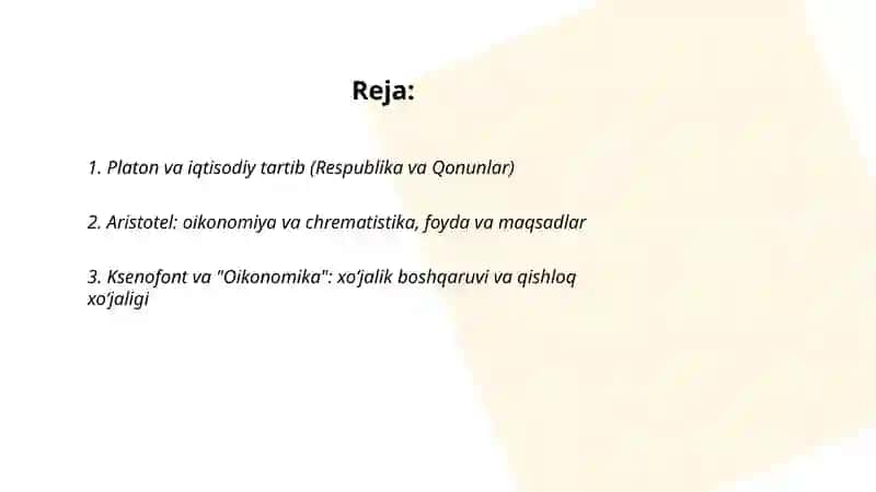 Qadimgi Yunonistondagi iqtisodiy fikrlar 2