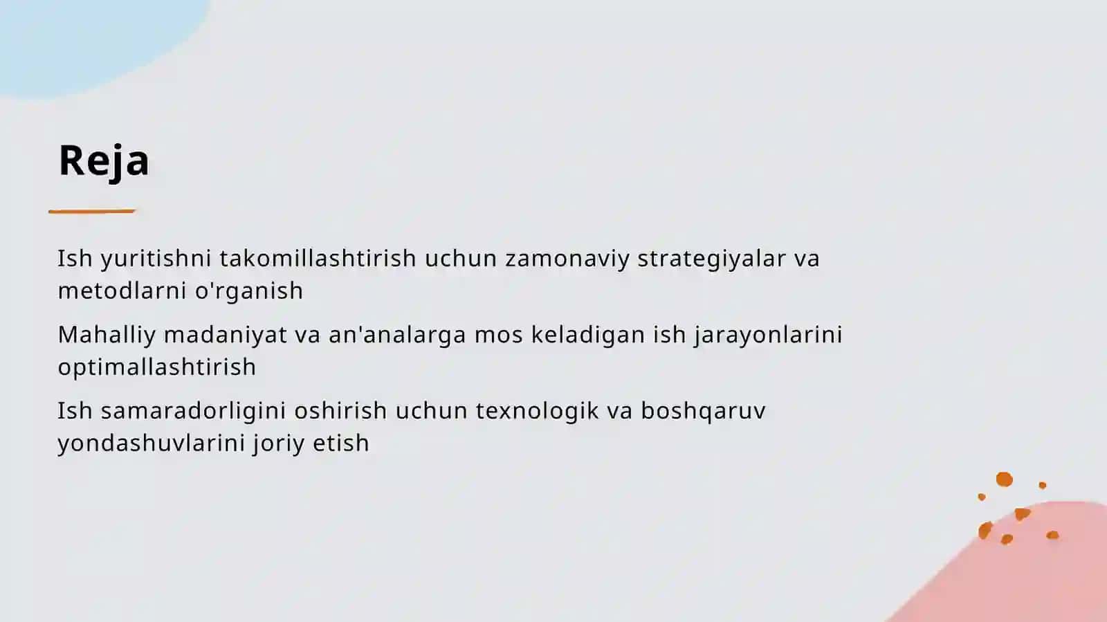 Ish yuritishni takomillashtirishni yo'nalishlari 2