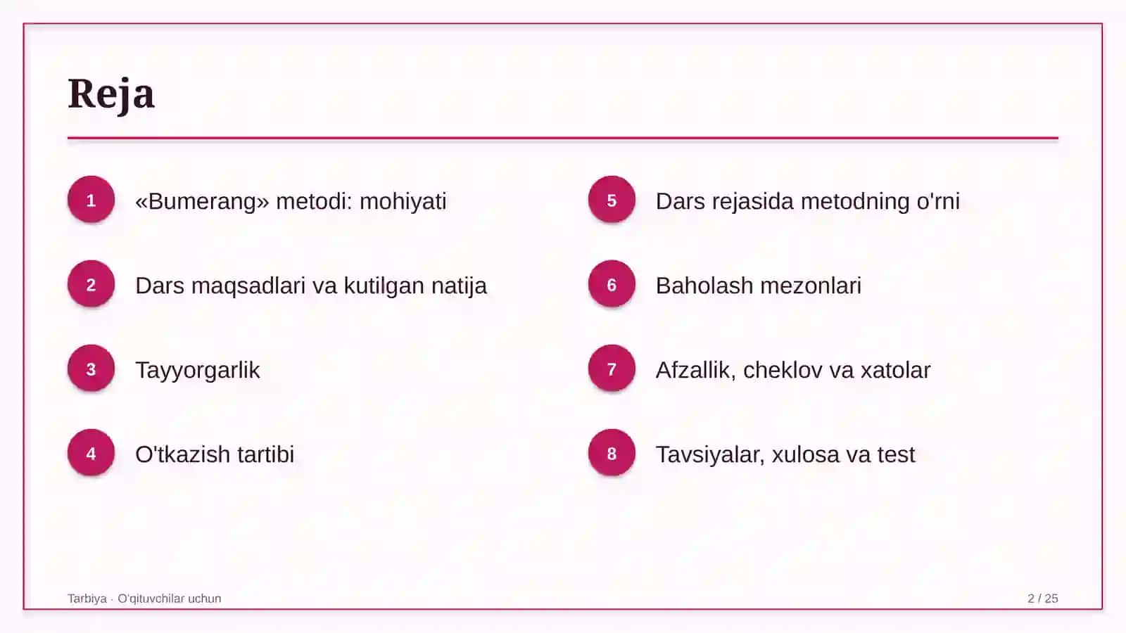 tarbiya darslarida bumerang metodidan foydalanish 3216 2