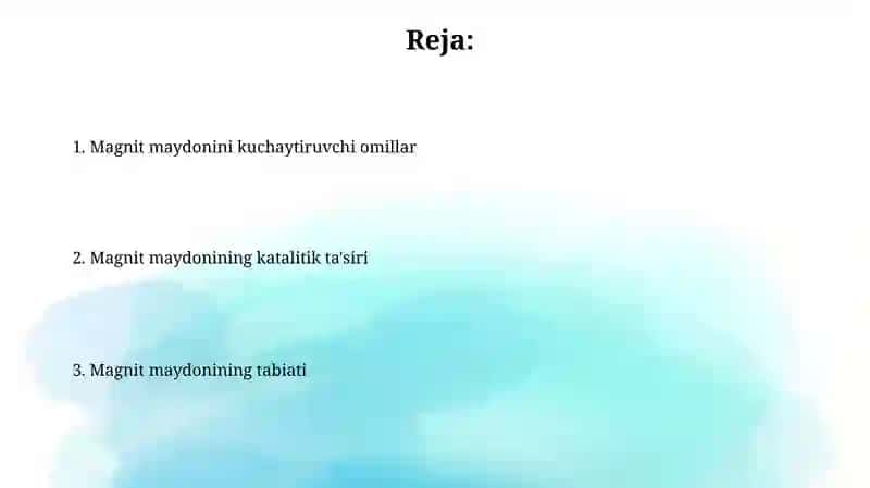 Magnit maydon va uning kataliklari 2