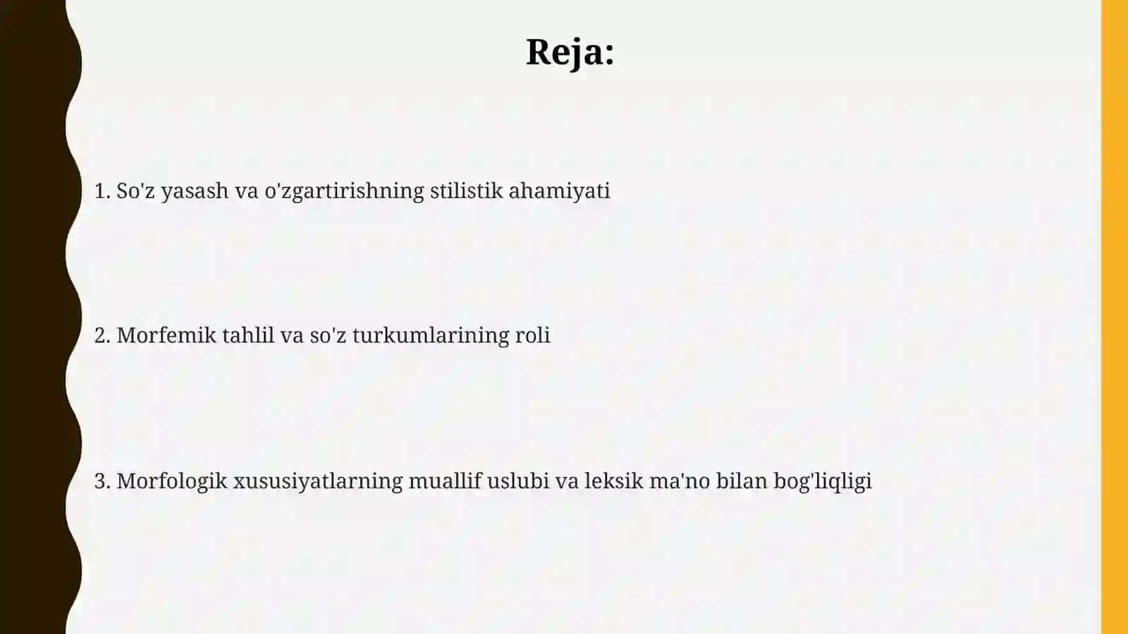 Badiiymatnning morfologik xususiyatlari 2