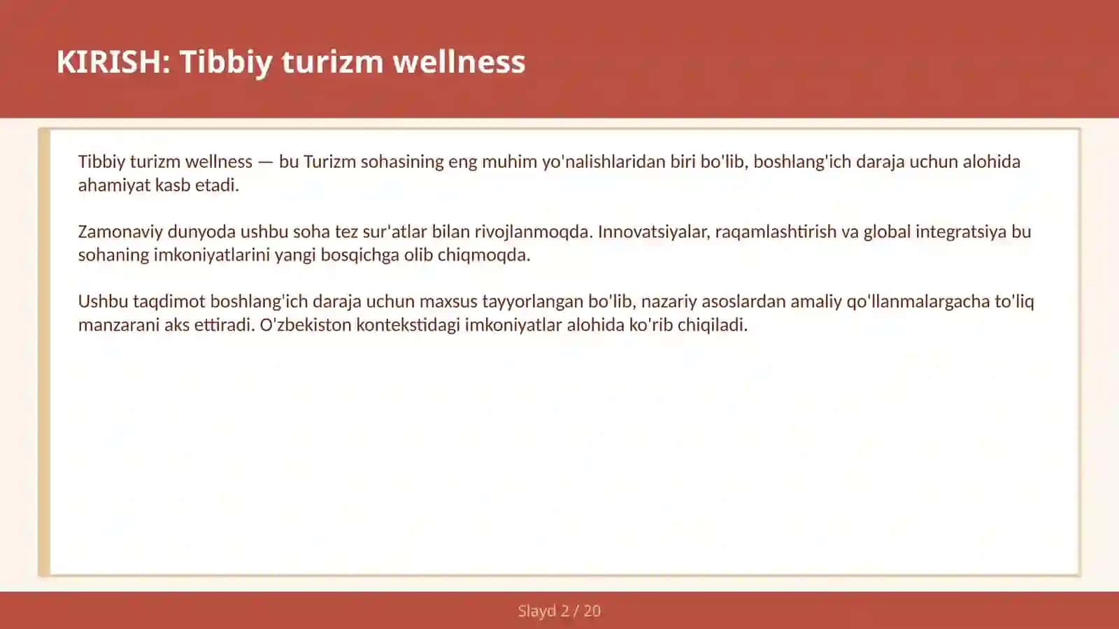 Tibbiy turizm wellness 2