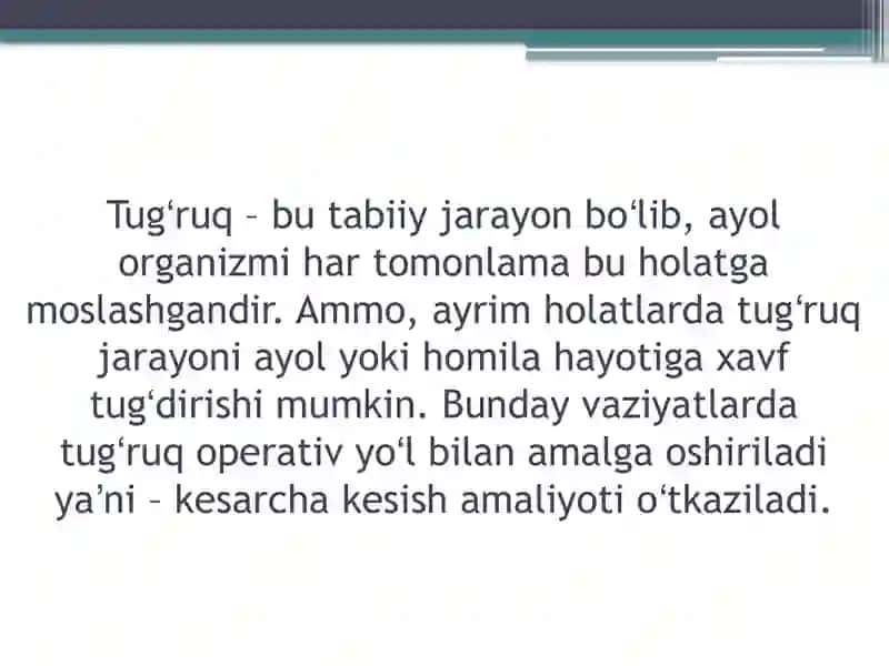 Kesarcha kesish amaliyoti 2