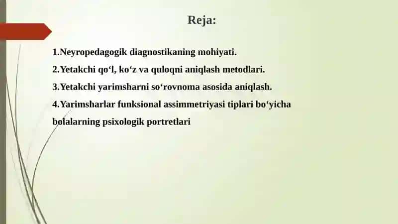 Neyropedagogik diagnostika 2
