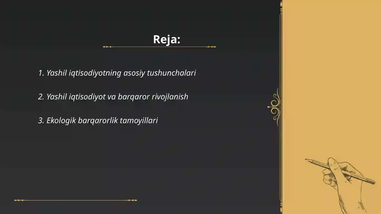 Yashil iqtisodiyotga o’tish tamoillari 2