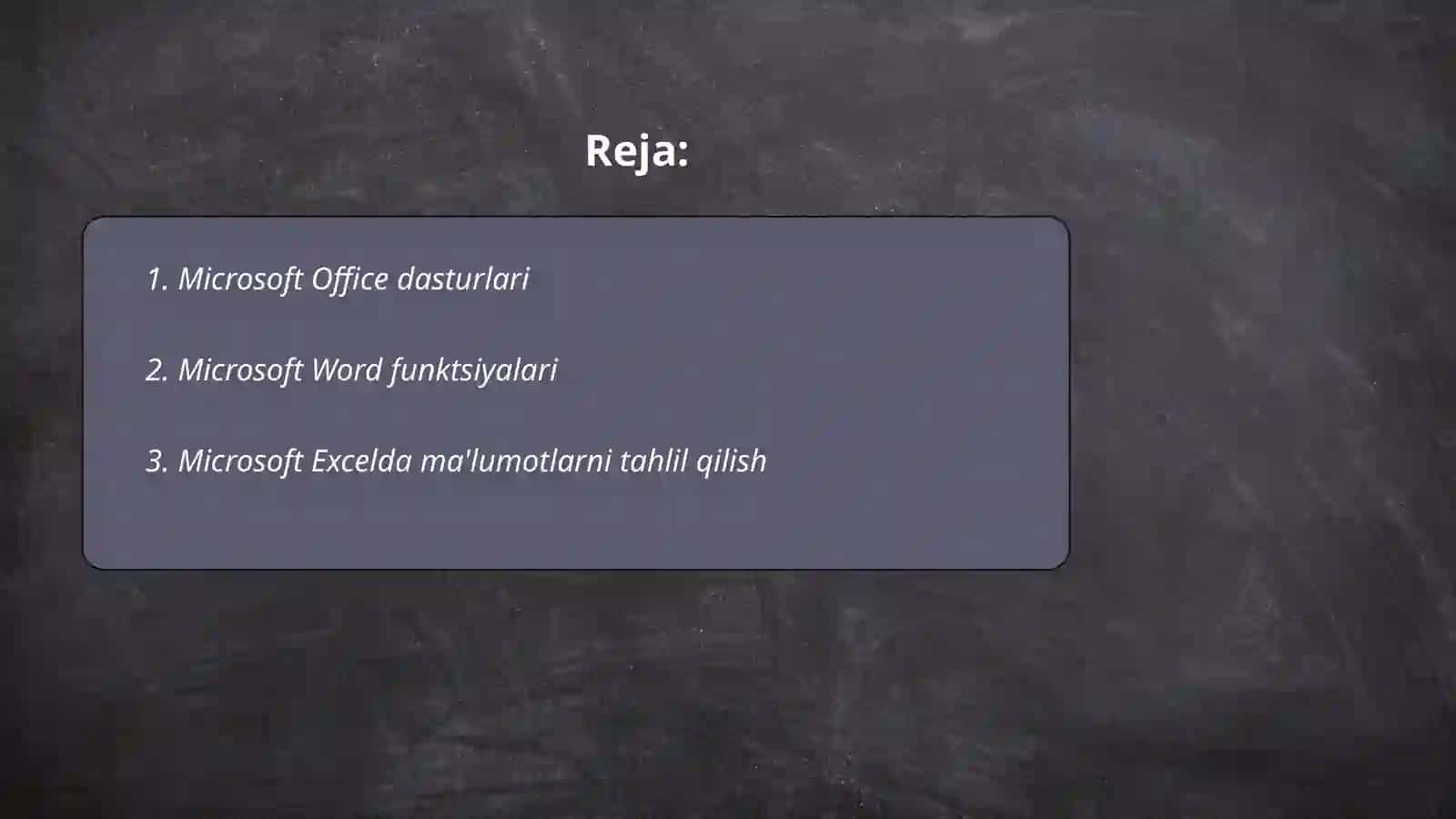 Microsoftda ishlash va uning funksiyalari 2