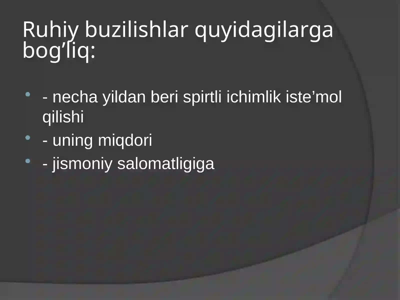 Alkogolizm va Giyohvandlikda bemorlar psixologiyasi 2