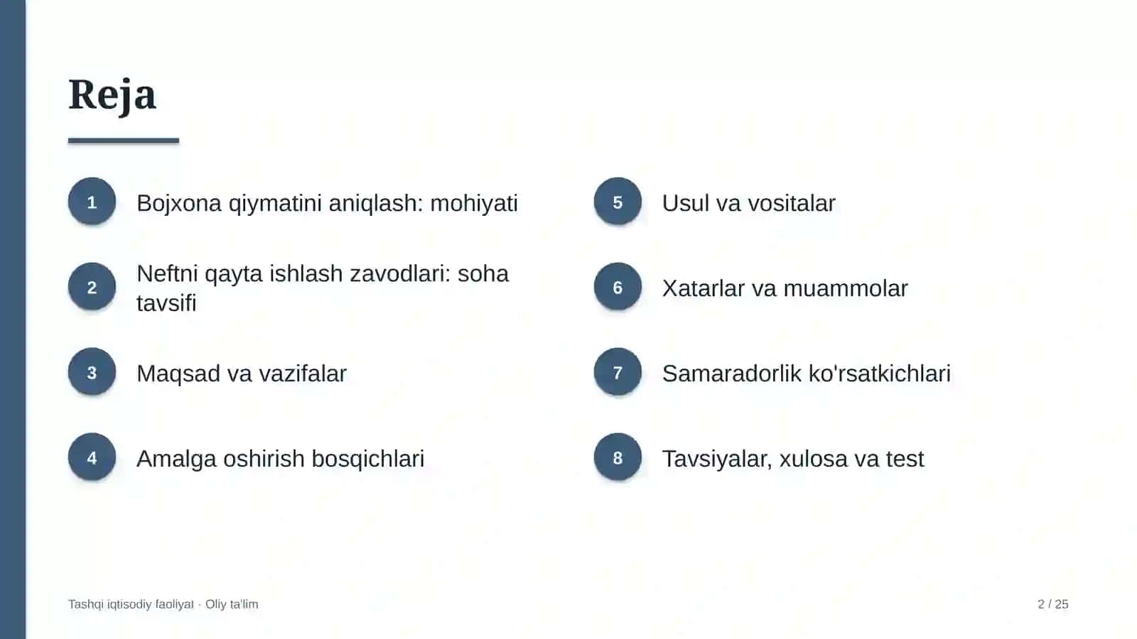 neftni qayta ishlash zavodlarida bojxona qiymatini aniqlash 9843 2