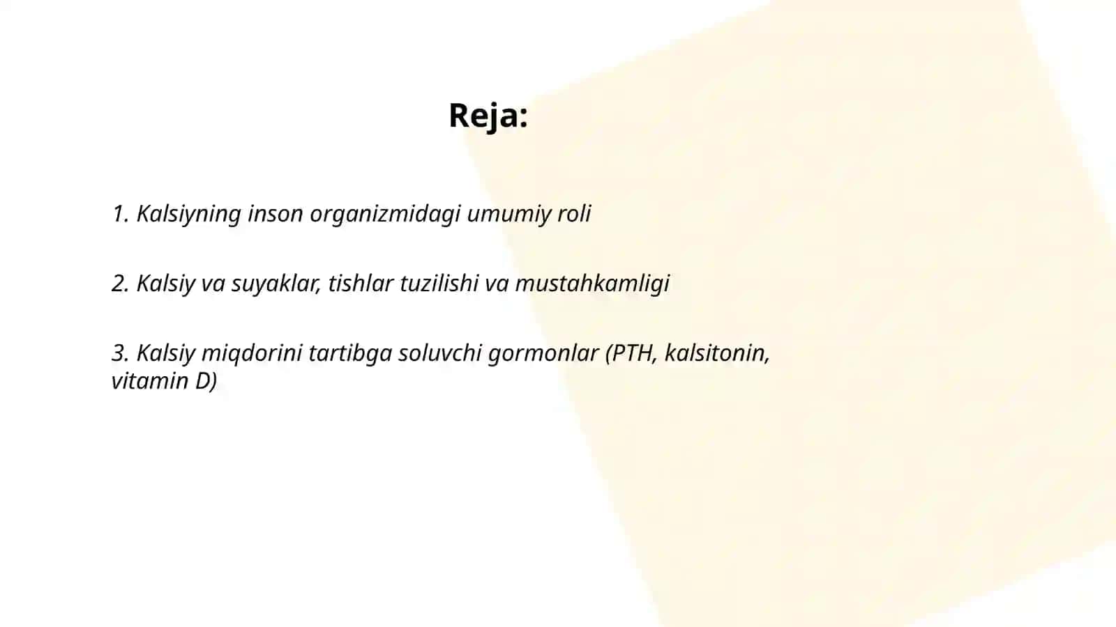 Kalsiyning inson organizmi uchun zarur element 2