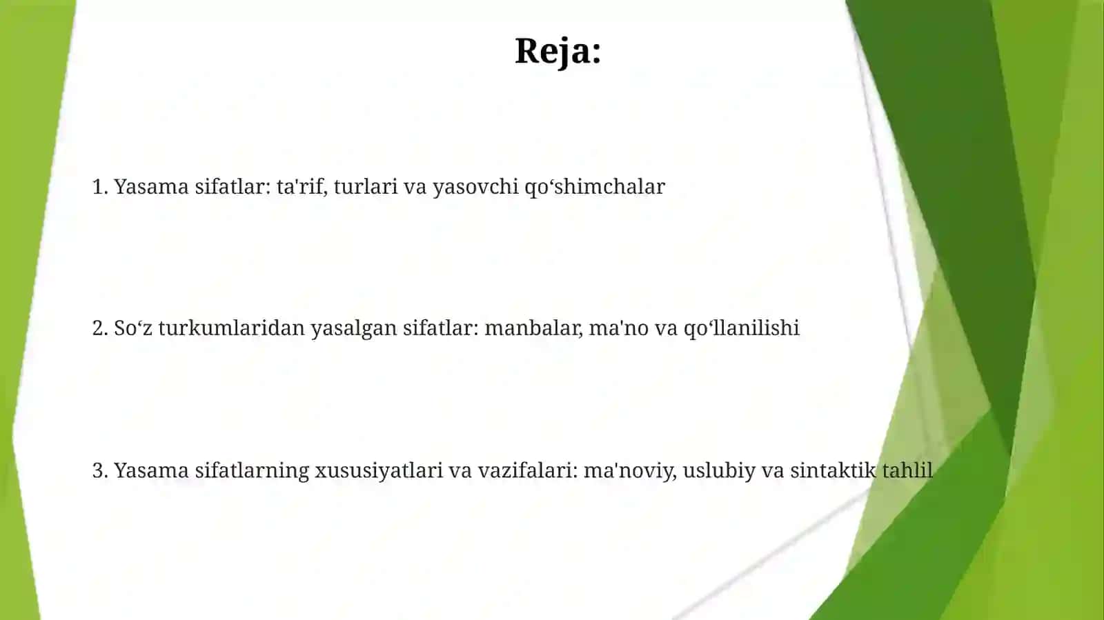 Sifat sòz turkumi yasama sifatlar 2