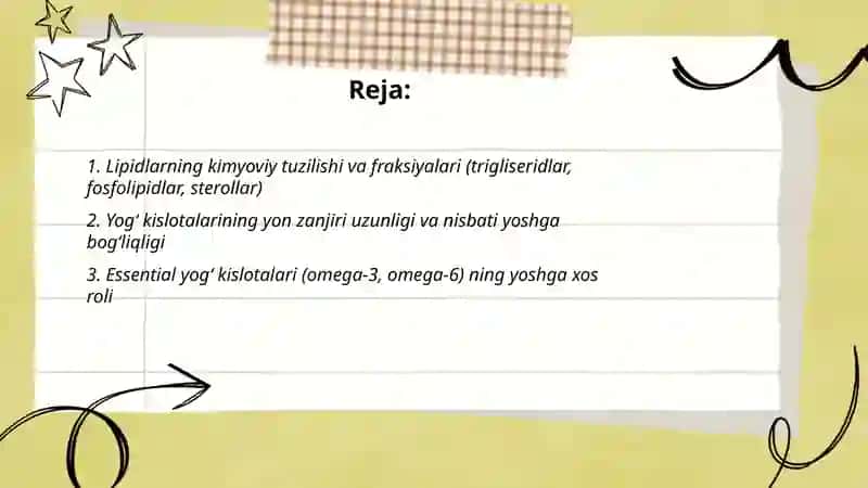 Lipidlarning tuzulishi funksiyasi va hazmlanishi yoshga bogliqligi 2
