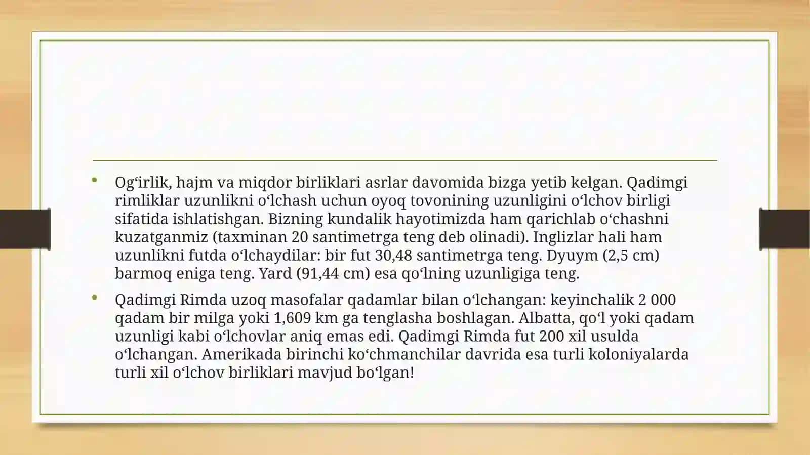 Miqdorlarning etalon birliklari kelib chiqishi va saqlanishi haqida 2
