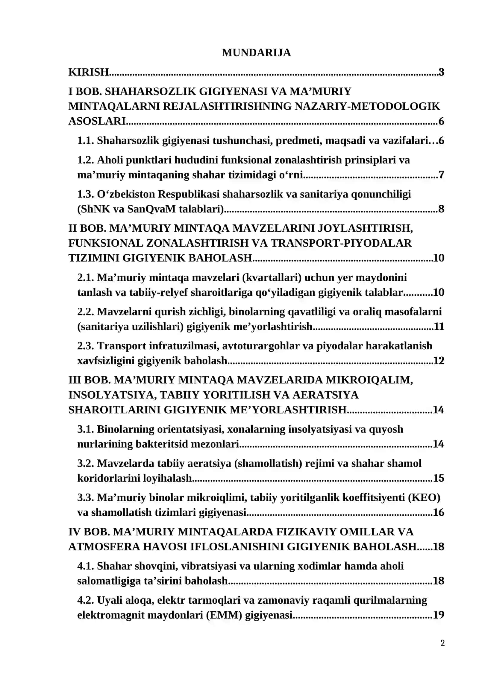 MA’MURIY MINTAQA MAVZELARINI QURILISH TIZIMINI GIGIYENIK BAHOLASH 2