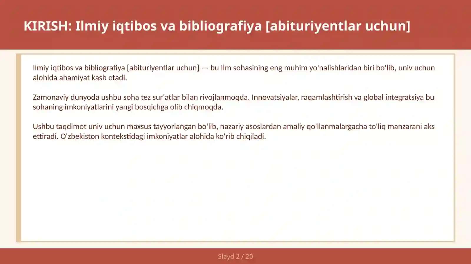 Ilmiy iqtibos va bibliografiya [abituriyentlar uchun] 2
