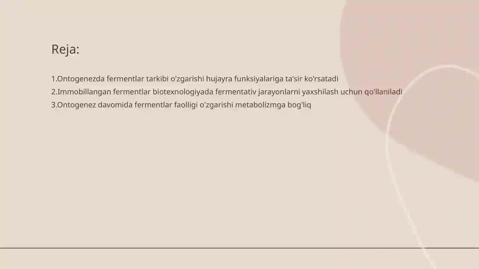 Ontogenezda ferment tarkibining o'zgarishi immobillangan fermentlar 2