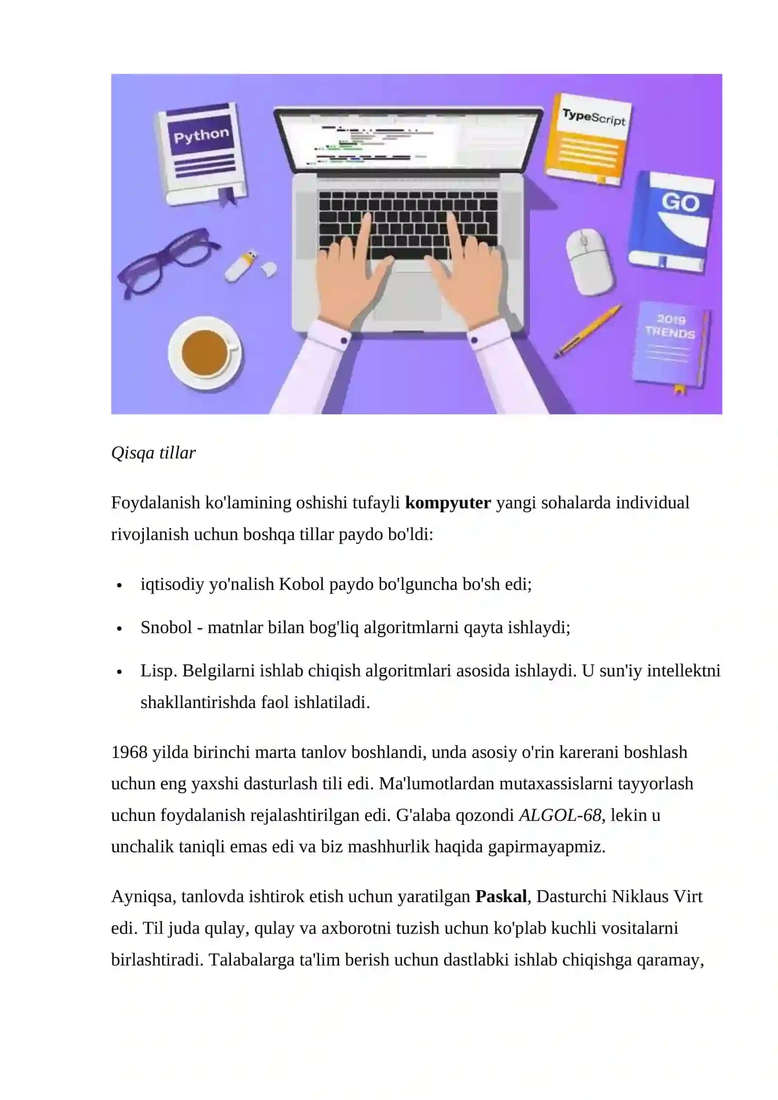 Dasturlash bilan tanishish 2