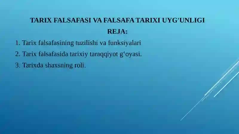 TARIX FALSAFASI VA FALSAFA TARIXI UYG'UNLIGI 2