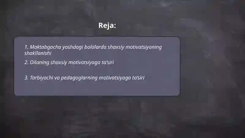 Maktabgacha yoshdagi bolalarda shaxs mativatsiyasi 2
