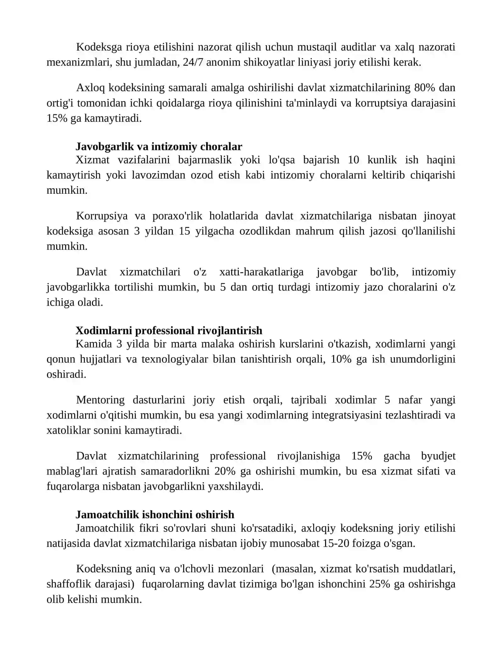 Davlat kadrlar siyosati uchun axloq kodeksining ahamiyati 2
