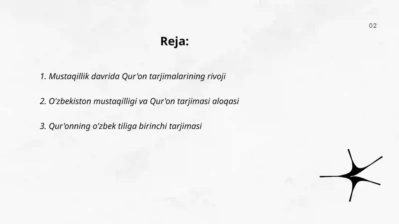 Mustaqillik yillarida Qur'onning o'zbek tiliga tarjima qilinishi va tafsirlari haqida taqdimot tayyorlash 2