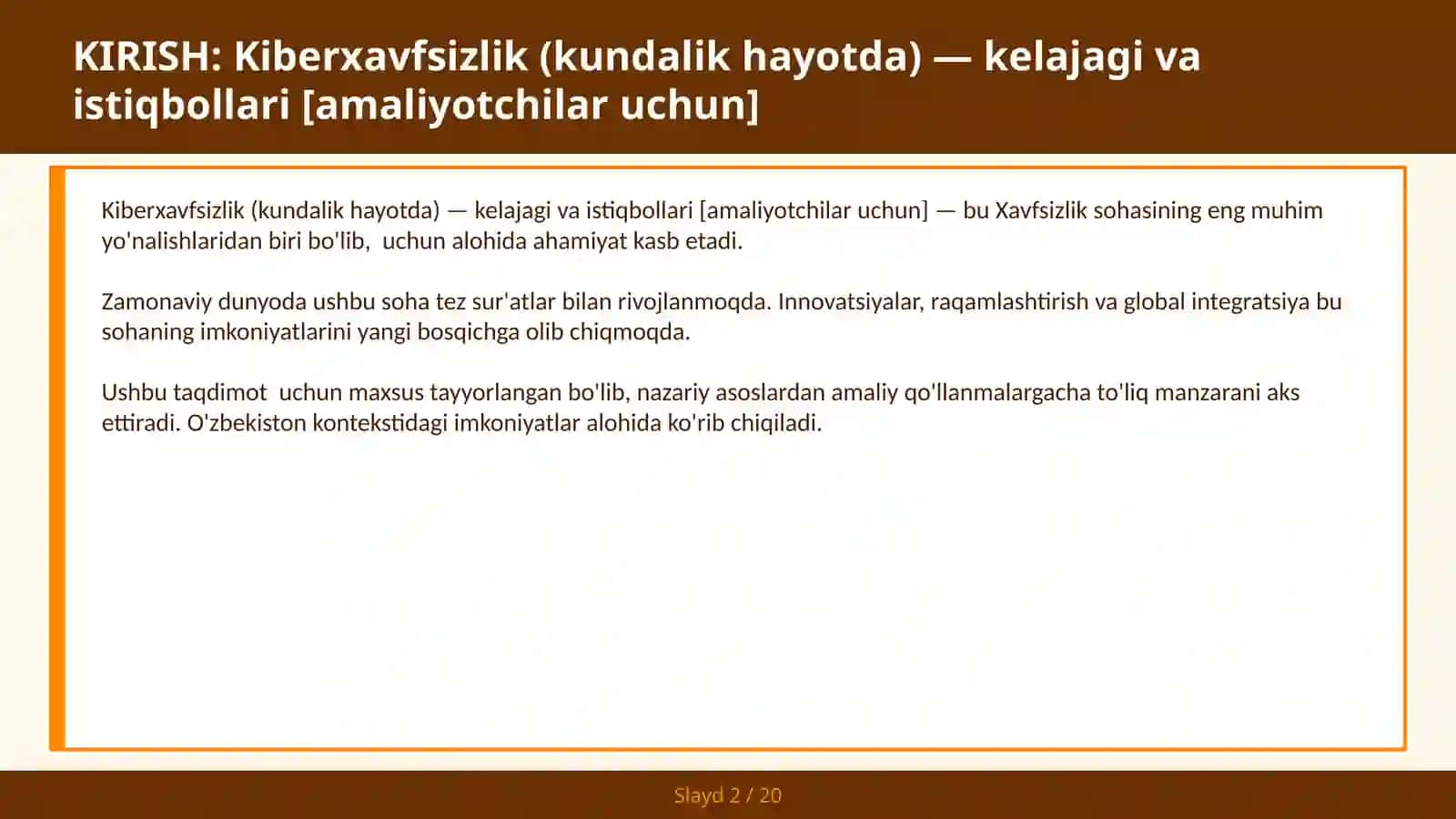 KIBERXAVFSIZLIK (KUNDALIK HAYOTDA) — KELAJAGI VA ISTIQBOLLARI [AMALIYOTCHILAR UCHUN] 2