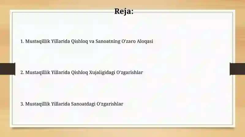 Mustaqillik Yillarida Qishloq va Sanoatning O'zaro Aloqasi 2