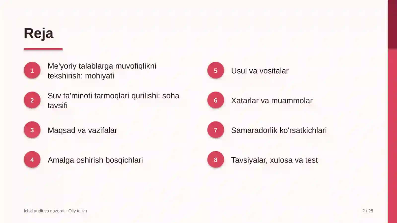 suv ta'minoti tarmoqlari qurilishida me'yoriy talablarga muvofiqlikni tekshirish 8127 2