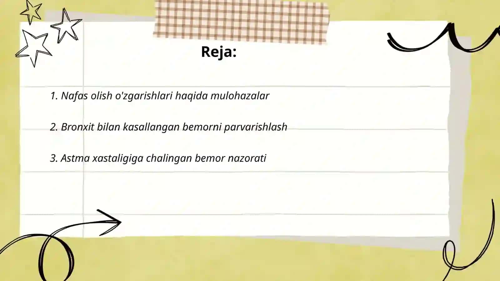 Nafas tizimi kasalliklari bilan kasallangan bemorlarni parvarishi va ularning nazorati 2