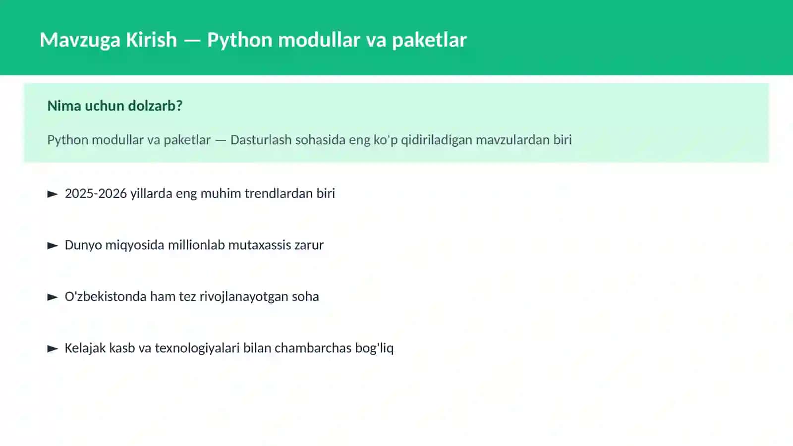 DASTURLASH | PYTHON DASTURLASH 2