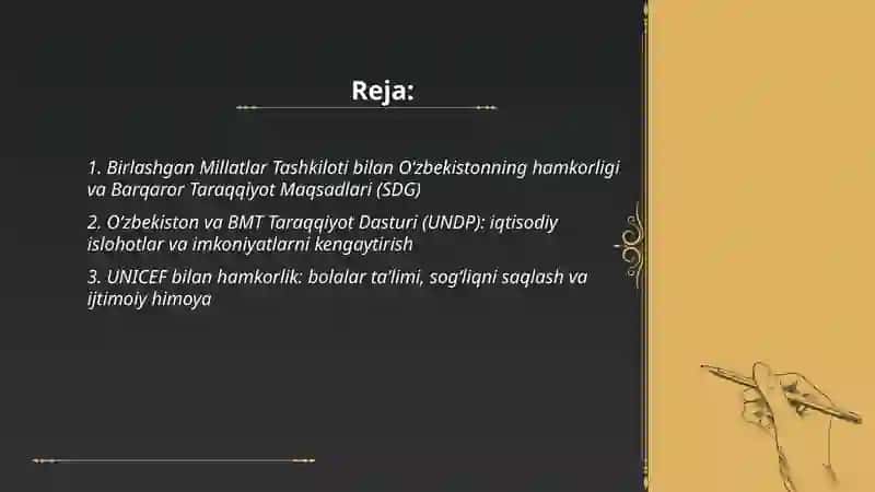 Oʻzbekistonning xalqaro tashkilotlar bilan hamkorlik aloqalari 2