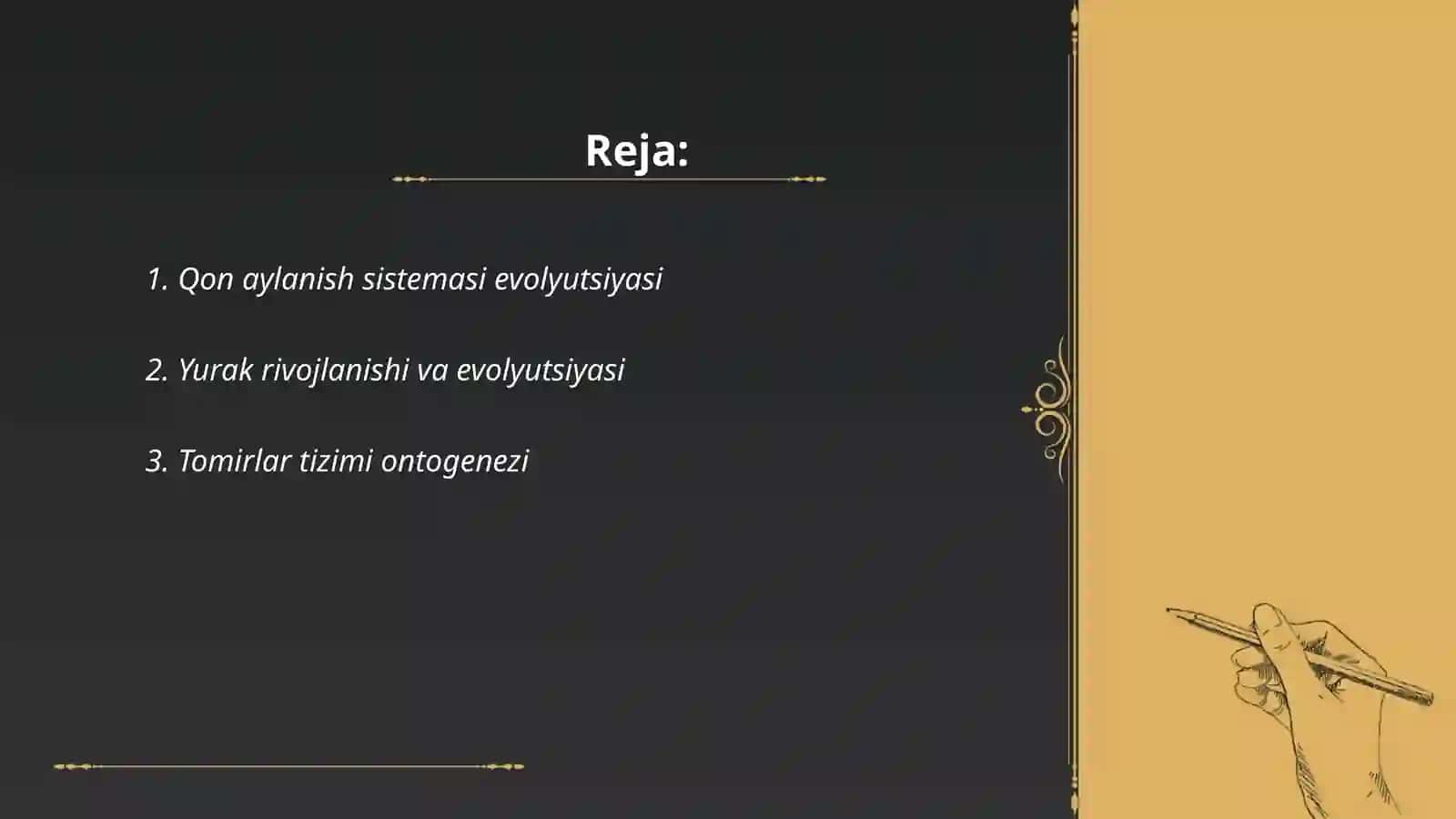 Organlar sistemasi onto-filogenezi: qon aylanish, nafas olish, endokrin, ayirish sistemasi 2